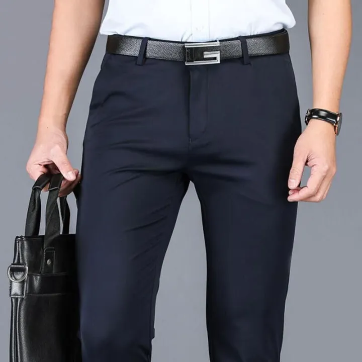 Plus%20Size%20Men's%20Straight%20Cut%20CEO%20Formal%20Pants%20Loose%20Elastic%20Business%20Trousers%20Casual%20Pant%20Seluar%20Slack%20Lelaki%20Office%20Wear%20-%20Image%202