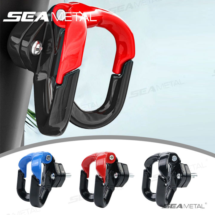 SEAMETAL Motorcycle Helmet Hook Holder Hand Bag Double Hook Luggage Bag Hangers Aluminum Alloy Motorcycle Hooks Accessories
