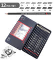 12 PCS/SET 2H-8B Wooden Lead Pencils Set Professional Drawing Journal Writing Pencils for School Smooth Writing. 