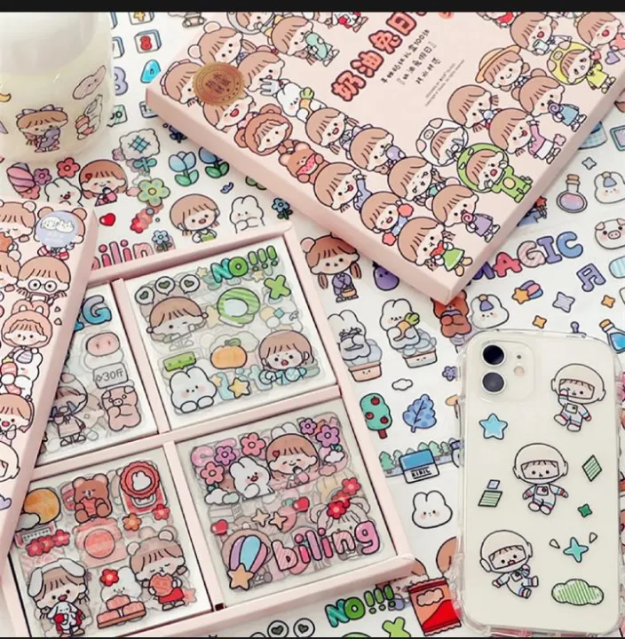 100PCS%20Cute%20Cartoon%20PET%20Waterproof%20Stickers%20Album%20Diary%20Journal%20Decorative%20Scrapbooking%20DIY%20Sticker%20With%20Box%20-%20Image%203