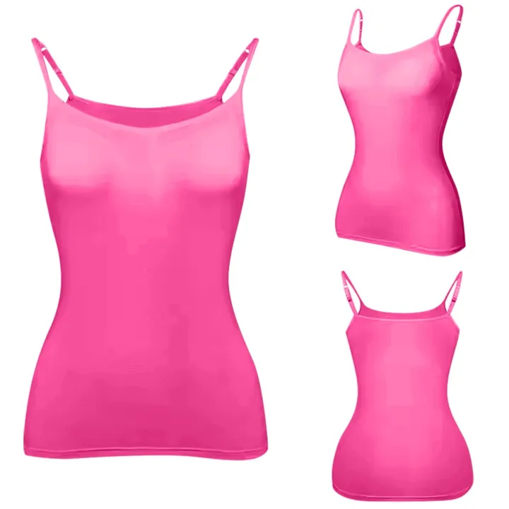 Women's%20Solid%20Color%20Fashion%20Simple%20Daily%20Vest%20With%20Chest%20Pad%20Four%20Seasons%20Basic%20Soft%20And%20Comfortable%20Versatile%20Camisole%20-%20Image%204