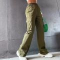 Fashion Women Baggy Joggers Pants Casual Communte Female Chic Straight Cargo Pant Elastic High Waist Elegant Oversized Trousers. 