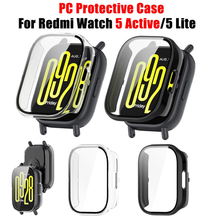PC Case+Glass For Xiaomi Redmi Watch 5 Active Anti-Scratch Film Bumper Protective Cover For Redmi Watch 5 Lite Screen Protection