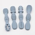 4 Pcs Silicone Baby Food Spoons Easy-to-Grip Training Utensils Children's for 6 Months Years Old Infants' for BPA-Free Christmas Gift Tableware. 