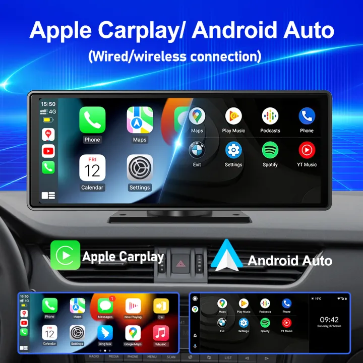 Universal%2010.26"%20Car%20Intelligent%204K%20360%C2%B0%20Rotatio%20Car%20DVR%20Dash%20Cam%20Wireless%20CarPlay%20&%20Android%20Auto%20Bluetooth%20WIFI%20Rear%20Reversing%20-%20Image%203