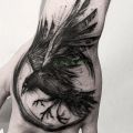 Waterproof Temporary Tattoo Sticker eagle Crow Gothic eye Fake Tatto Flash Tatoo Hand back Arm art Tattoos for boy Women Men.