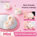 ROCK SWEET Mini Flocked Thumb Powder Puff Two Pack Small Loose Powder Setting Makeup Blush Puff. 