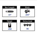 22" Chainsaw Guide Bar. 