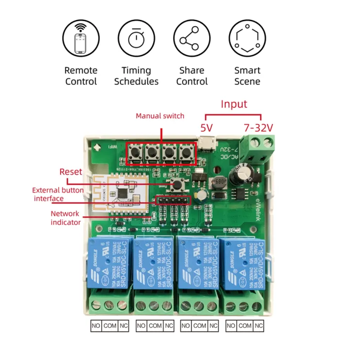 CENFAYA%20eWelink%20WiFi%20RF%204CH%20Smart%20Light%20Switch%205V%2012V%2024V%20Wireless%204keys%20Remote%20Control%20LED%20Door%20Gate%20for%20Alexa/%20Assistant%20lightify%20-%20Image%205