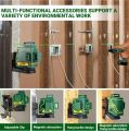 Laser Level 3D & 3 x 360°, Line Laser Green POPOMAN, USB Rechargeable, Self Leveling and Pulse Mode, Magnetic Pivoting Base, Auxiliary Supporting Bracket, Carrying Case Include - MTM350B. 