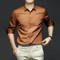 Men's White Shirt Long Sleeve Non iron Business Dress Slim Fit Korean Version Professional Work White Casual Men's Suit Shirt. 