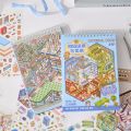 Mr Paper 49pcs/bag Business Town Series Mini 3D Miniature Scenography Sticker Book Visual Stacking Scene Stickers DIY  Decor. 