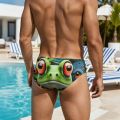 Wacky Frog Swim Trunks Quick-drying Breathable Non-slip Men's Triangle Swim Trunks Water Sports Surfing Fitness Edgy Swimwear.