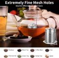 304 Stainless Steel Tea Strainers Set: Extra Fine Mesh Tea Infuser for Loose Leaf Tea - Updated Slim Threaded Lid for Black Tea. 