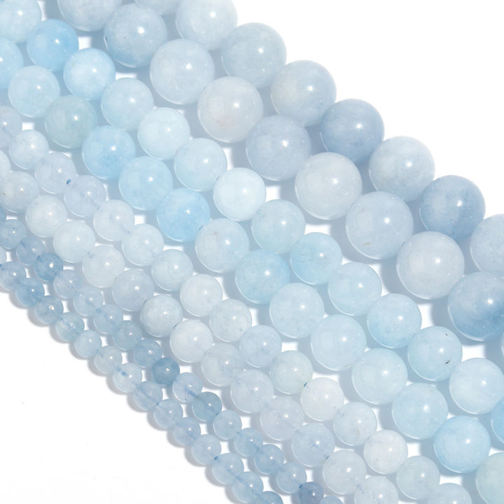 1%20Strand%204/6/8mm%20Natural%20Aquamarines%20Stone%20Beads%20Blue%20Round%20Gemstone%20Bead%20for%20Jewelry%20Making%20DIY%20Bracelet%20Necklace%20Accessories%20-%20Image%204