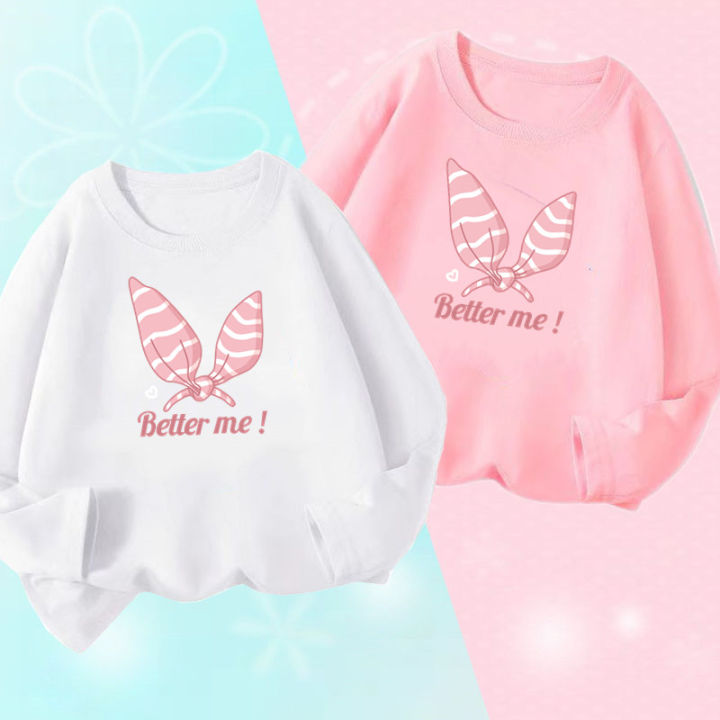 Soft Cotton Children Cartoon T Shirts Cute Pretty Bowknot Print Baby Long Sleeve T-Shirt For Girls Tee