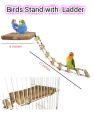 Handmade Solid Wood Bird Relaxing Perch – Multi-Step Fancy Ladder & Playable Stand for Cockatiels, Lovebirds, Ringnecks, Budgies and Finches (Easy to Install). 