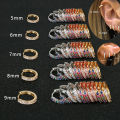 2Pcs Rainbow Little Huggies Stainless Steel Hoop Earrings Girl Tiny Rings Cartilage Small Helix Piercing Tragus Circle Men Hoops.