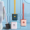 New Design Cloud Shape Silicone Toilet Brush with Box and Self Adhesive Sticker. 