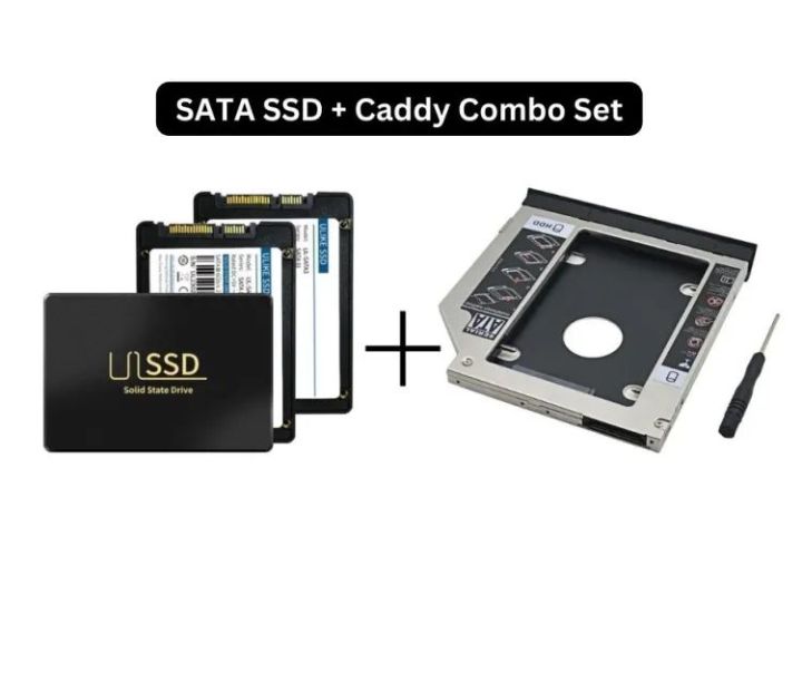 SSD SATA III 2.5-inch Interface With Caddy (9.5MM only) Combo Set 128/256 & 512 GB