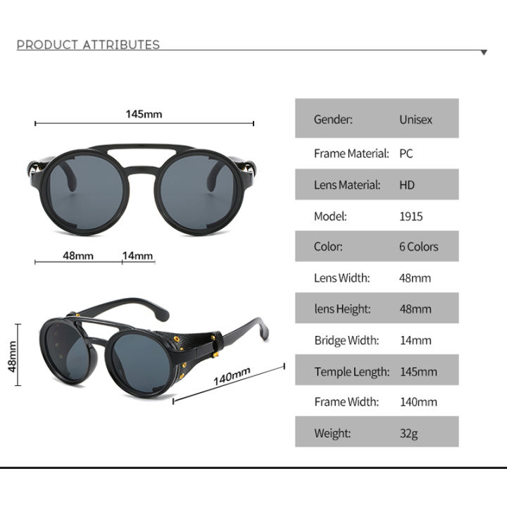 Steampunk%20Shields%20Sunglasses%20Men%20Women%20Classic%20Sun%20Glasses%20With%20Side%20Leather%20Round%20Eyewears%20Punk%20UV400%20Lens%20-%20Image%202