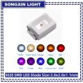 100PCS 3020 SMD LED light-emitting diode smd Red Yellow Blue Green White Warm Pink Orange cold 3.0*2.0*1.3MM super bright. 