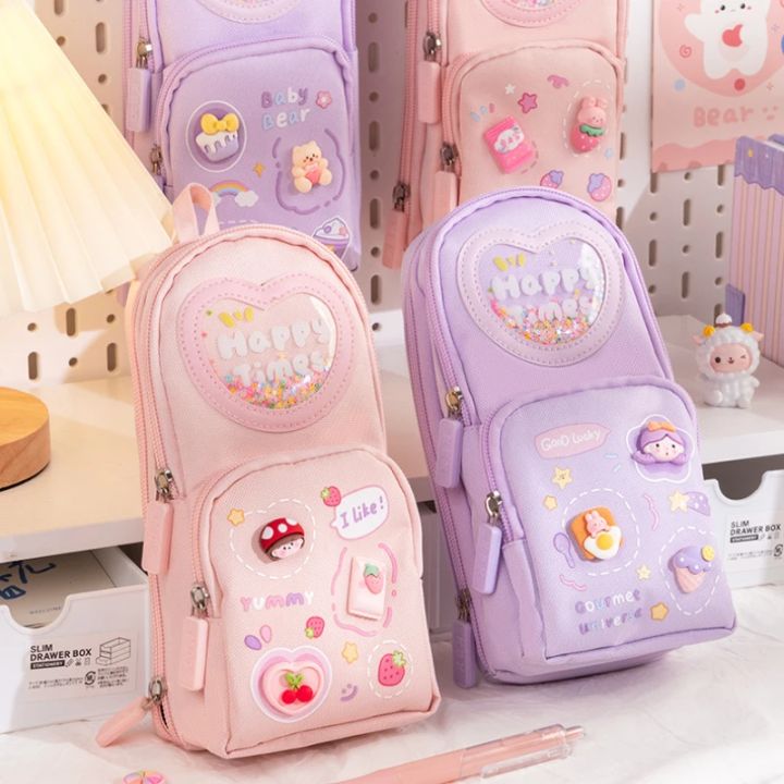 Handheld%20Backpack%20Pencil%20Case%20Cute%20Cartoon%20Dirt%20Resistant%20Canvas%20Three-layer%20Large%20Capacity%20Stationery%20Bag%20Storage%20Bag%20-%20Image%204