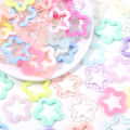 30pcs/lot Colorful Acrylic Star Pendants 30mm Hollow Stars Charms Pendant Loose Spacer Bead For DIY Jewelry Making Keychain. 