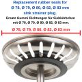 5pcs Seal Washer Gasket For Franke Basket Strainer Plug For 78 79 80 82 83mm Kitchen Bathroom Sink Drain Seal Gasket.