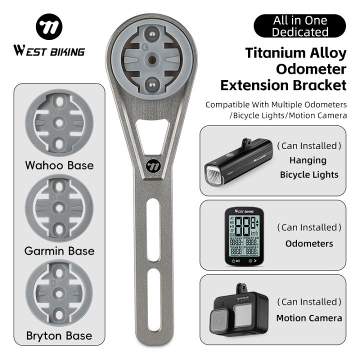 WEST%20BIKING%20Bike%20Odometer%20Bracket%20Multifunctional%20Titanium%20Alloy%20Stand%20Lightweight%20Adjustment%20Angle%20Odometer%20Extension%20Bracket%20-%20Image%202