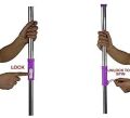 3 Part Pipe - Mop Handle Set - 360° Rotation - Magic Mop (Pink). 