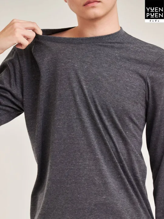 Yuenpuen%20T-shirt%20gray%20black%20long%20sleeve%20round%20neck%20no%20stretch%20no%20need%20to%20iron%20plain%20T-shirt%20stand%20collar%20long%20sleeve%20T-shirt%20women%20men%20T-shirt%20-%20Image%205