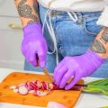 50/100PCS Violet Nitrile Gloves Disposable Purple 5Mil Food Grade Household Gloves for Women Cleaning Gardening Kitchen Gloves. 