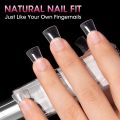 240pcs Duck Nail Tips Clear Nail Tips Curved 12 Sizes Duck Feet Style Half Cover False Nails Wide French Nails Extension. 