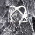 Heartagram Symbol of HIM Music Band Ring for Women Men Stainless Steel Hollow Heavy Metal Finger Rings Jewelry RRRXXXS03.