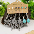 Women's Earrings Snake Pendant Vintage Boho Blue Stone Turquoise Ear Women Wholesale Mixed Ethnic Jewelry Sets Party .