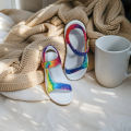 Summer's Vibrant Statement! Women's Stylish Sandals with Dazzling Colorful Gradient Upper, featuring chic strap design to highli.