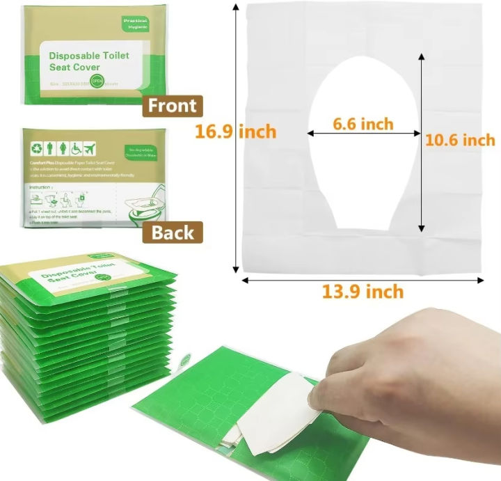 Biodegradable Disposable Toilet Seat Cover Portable Travel Camping Hotel Bathroom Soluble Water Toilet Pad Eco-Friendly