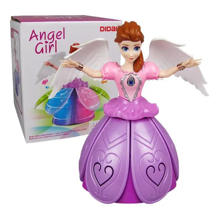 Electric Dancing Princess Doll LED Light Rotating Robot Music Toy ...