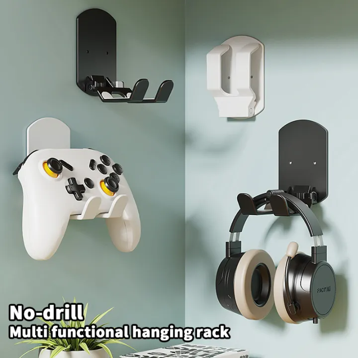Headset Rack Simple Universal Headphone Stand Adhesive Plastic Wall Mount Hanger Under Desk ...