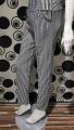 Women Black & White Thin Vertical Striped Leggings Trousers. 