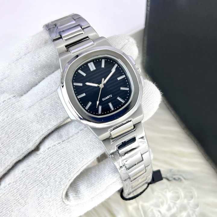 Bin-b Nautilus Watch for Men Stainless Steel Strap Quartz Watch Business and Ultra Thin Style Multiple Colors