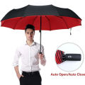 Fully Automatic 10 Bone Umbrella Men's Thickened Windproof, Sun Proof, Sunny and Rainy Dual-purpose Business Folding Umbrella.