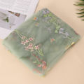 Beautiful Floral Embroidered Lace Fabric Sage Green Flower Embroidery Mesh Lace Fabric Soft Tulle Fabric for Tutu Dress Clothing. 