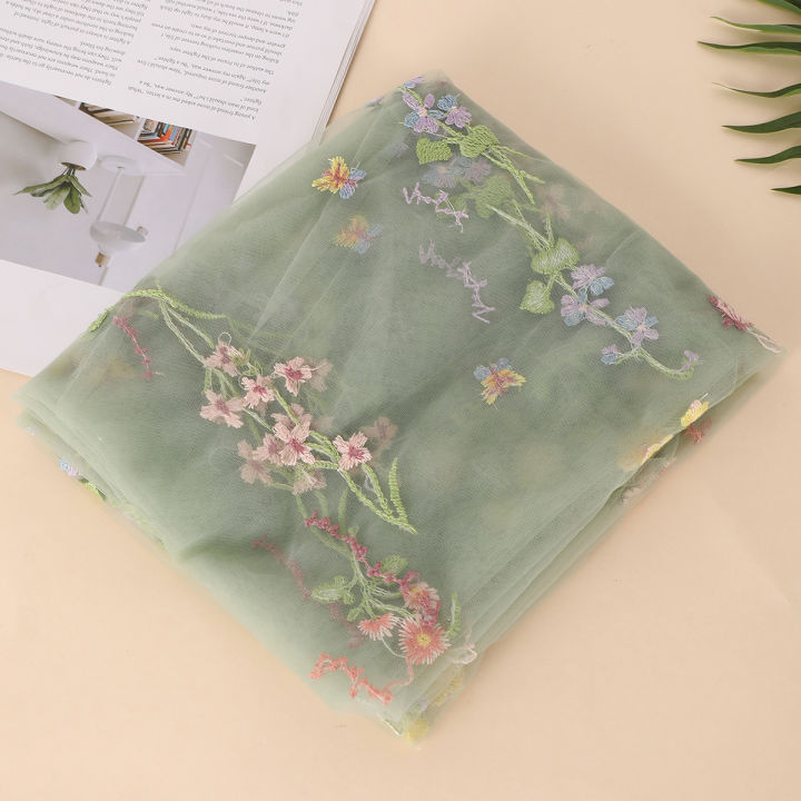 Beautiful%20Floral%20Embroidered%20Lace%20Fabric%20Sage%20Green%20Flower%20Embroidery%20Mesh%20Lace%20Fabric%20Soft%20Tulle%20Fabric%20for%20Tutu%20Dress%20Clothing%20-%20Image%202