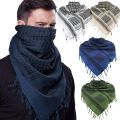Tactical Hunting Scarf Shemagh Tactical Desert Keffiyeh Head Neck Scarf Arab Wrap with Tassel 43x43 inches.