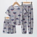 3pcs Sets of Boys and Girls Cute Summer Fashion Suit Girls Go out Suit Boys Comfortable Home Suit. 