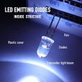 200 Pcs Led Diode, 3mm 5mm Clear LED Light Emitting Diodes Bulb LED Lamp Red Green Blue Yellow White, for Science Experiment. 