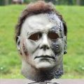 Halloween Michael Myers Mask Scary Killer Full Head Mask Creepy Fire Burn Scar Latex Face Mask Cosplay Costume Party Props Knife. 