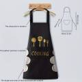 Kitchen Apron Waterproof Oil-Proof Apron For Woman Adjustable Household Cooking Bib With Pocket Hand-Wiping Clean Tool Accessory. 